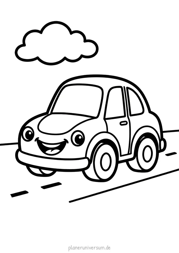 Vorschau: Auto Ausmalbild kostenlos zum Ausdrucken