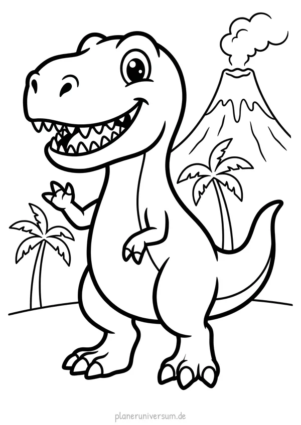 Vorschau: Dinosaurier Ausmalbild kostenlos zum Ausdrucken
