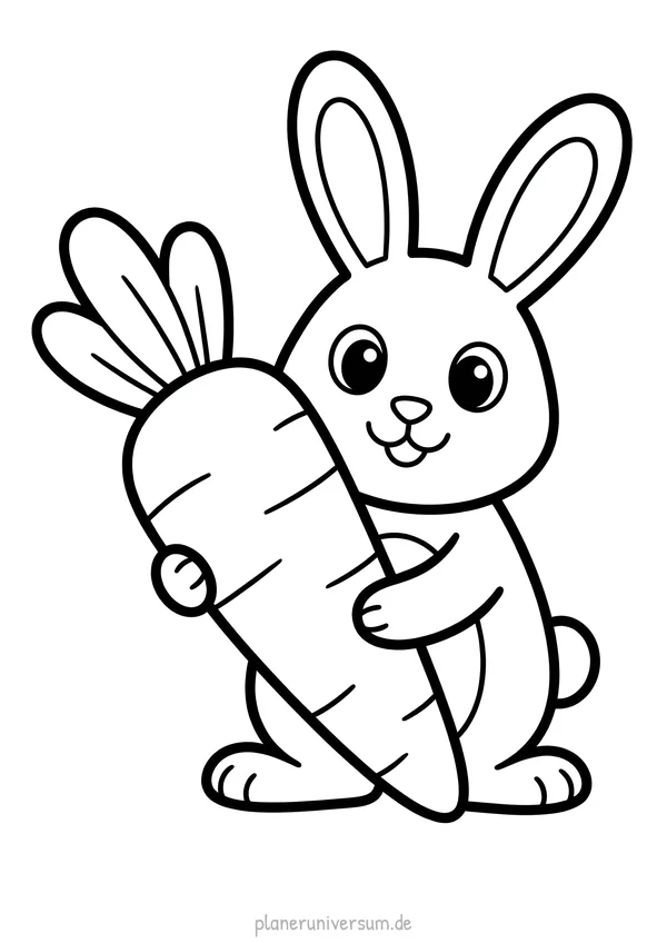 Vorschau: Hase Ausmalbild kostenlos zum Ausdrucken