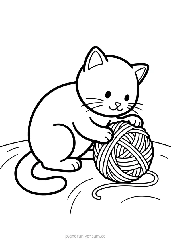 Vorschau: Katze Ausmalbild kostenlos zum Ausdrucken