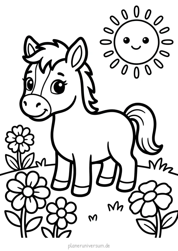 Vorschau: Pferd Ausmalbild kostenlos zum Ausdrucken